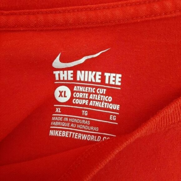 NIKE - JUST DO IT  Athletic Cut Graphic Print T-Shirt Crewneck Red Men's Sz XL - Picture 14 of 15